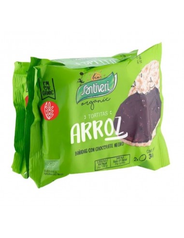 SANTIVERI TORTITAS DE ARROZ CON CHOCOLATE NEGRO...