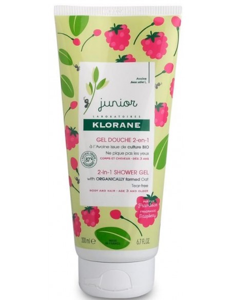 KLORANE JUNIOR GEL DUCHA 2 EN 1 1 ENVASE 200 ML PERFUME FRAMBUESA