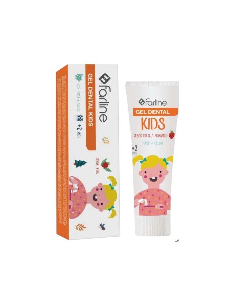 FARLINE GEL DENTAL KIDS +2 AÑOS 1 TUBO 75 ML SABOR FRESA