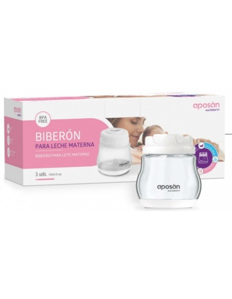 BIBERON PARA LECHE MATERNA APOSAN MATERNITY 3 UNIDADES 150 ML