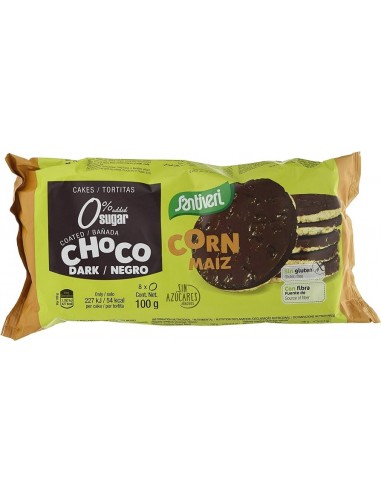 SANTIVERI TORTITAS MAIZ CON CHOCOLATE NEGRO 0%...