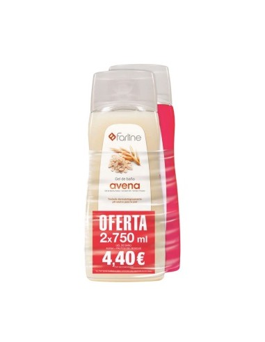 GEL DE BAÑO 2 UNIDADES AVENA Y FRUTOS ROJOS 750ML