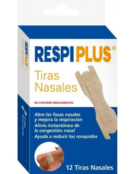 RESPIPLUS TIRA ADH NASAL PIEL 12 UNIDADES