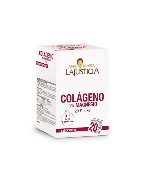 COLÁGENO CON MAGNESIO STICKS FRESA ANA MARIA LA JUSTICIA 20 STICKS (5 G)