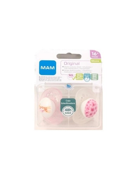 CHUPETE MAM ORIGINAL SILICONA  2 UNIDADES +16M NIÑA