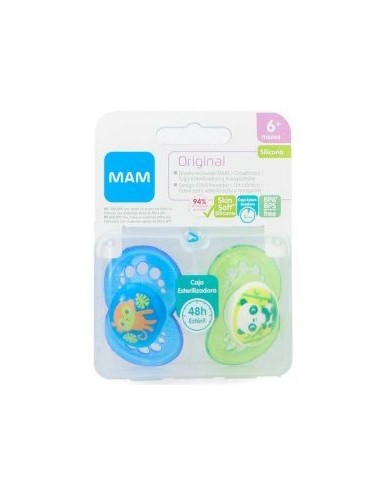 CHUPETE MAM ORIGINAL 2 UNIDADES SILICONA +6M NIÑO