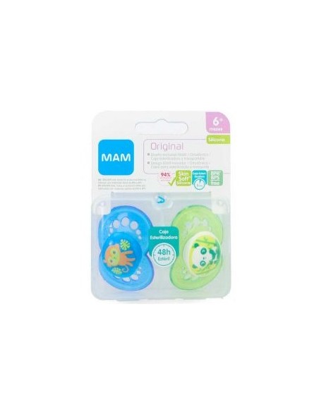CHUPETE MAM ORIGINAL 2 UNIDADES SILICONA +6M NIÑO