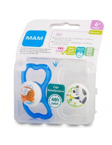 CHUPETE SILICONA MAM AIR PACK DOBLE 6+ M