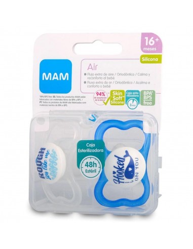 CHUPETE SILICONA MAM AIR 16+ M PACK DOBLE