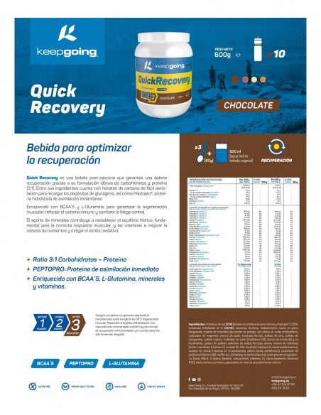 QUICK RECOVERY CHOCOLATE KEEP GOING