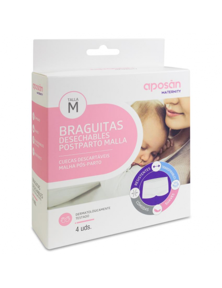 BRAGA POSTPARTO DESECHABLES APOSAN MATERNITY 4 UNIDADES TALLA M