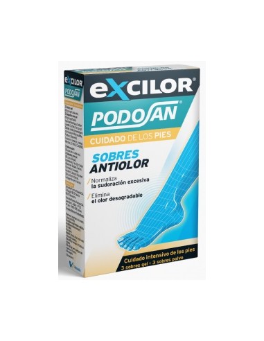 PODOSAN EXCILOR DESODORANTE PIES 3 U GEL+ 3 SOB...