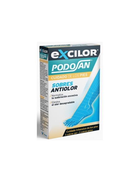 PODOSAN EXCILOR DESODORANTE PIES 3 U GEL+ 3 SOB POLVO