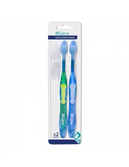 CEPILLO FARLINE DENTAL ADULTO MEDIO PACK 2 UD