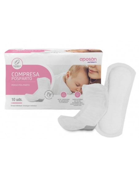 COMPRESAS POSPARTO APOSAN MATERNITY 10 UNIDADES