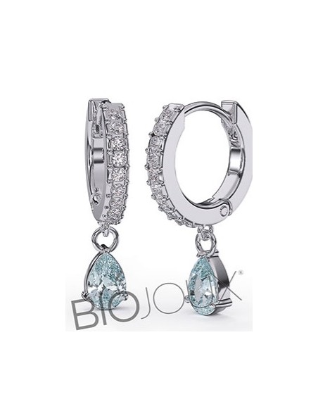 PENDIENTE ACERO QUIRURGICO BIO JOUX INES AQUA 24MM