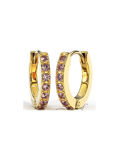 PENDIENTE ACERO QUIRURGICO BIO JOUX ARO CRISTAL ROSA 12MM
