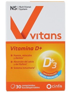 NS VITANS VITAMINA D+ 30 COMPRIMIDOS BUCODISPERSABLES