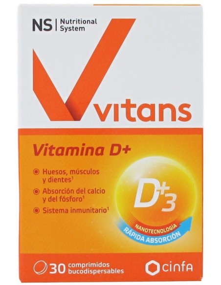 NS VITANS VITAMINA D+ 30 COMPRIMIDOS BUCODISPERSABLES