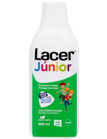 LACER JUNIOR COLUTORIO FLUOR DIARIO 0,05 % MENTA 500 ML