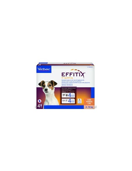 EFFITIX PERROS PEQUEÑOS 4-10KG SOLUCION SPOTON 4 PIPETAS 11 ML