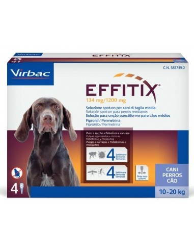 EFFITIX PERROS MEDIANOS 10-20KGS 134 MG...