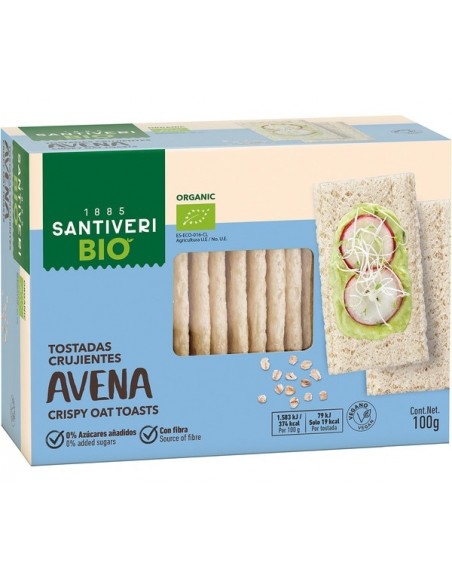 TOSTADAS CRUJIENTES AVENA SANTIVERI 100G