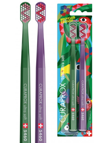 EDICION LIMITADA DUPLO CEPILLOS CURAPROX 5460 ULTRA SOFT DUO RECYLED EDITION