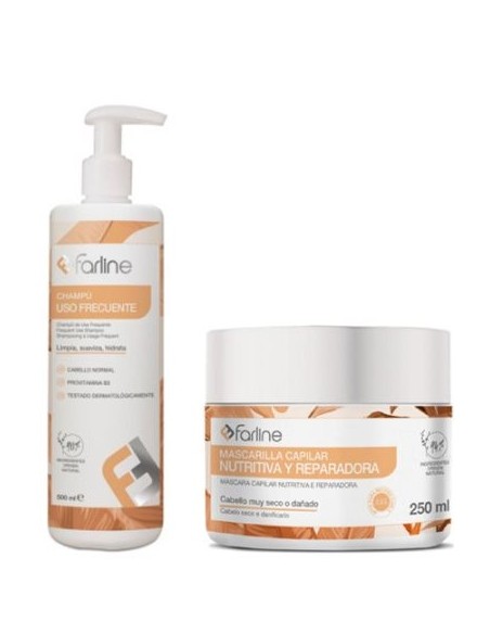 FARLINE CHAMPU USO FRECUENTE 500ML + MASCARILLA NUTRITIVA 250ML