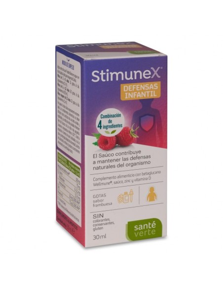 SANTE VERTE STIMUNEX DEFENSAS INFANTIL GOTAS 1 ENVASE 30 ML SABOR FRAMBUESA