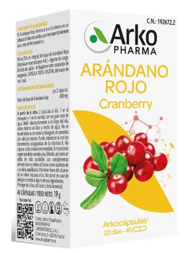 CRANBERRY ARKOPHARMA 45 CAPSULAS