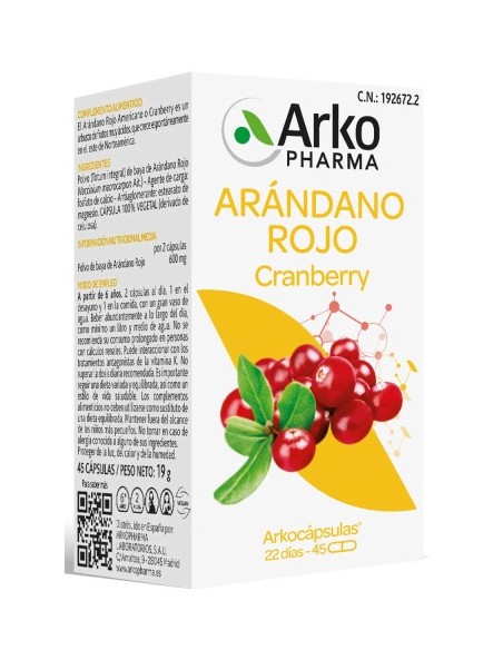 CRANBERRY ARKOPHARMA 45 CAPSULAS