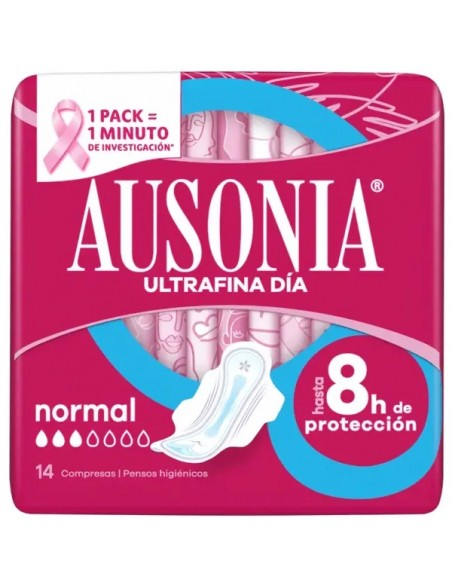 COMPRESAS HIGIENICAS FEMENINAS AUSONIA AIRDRY NORMAL ALAS 14 U