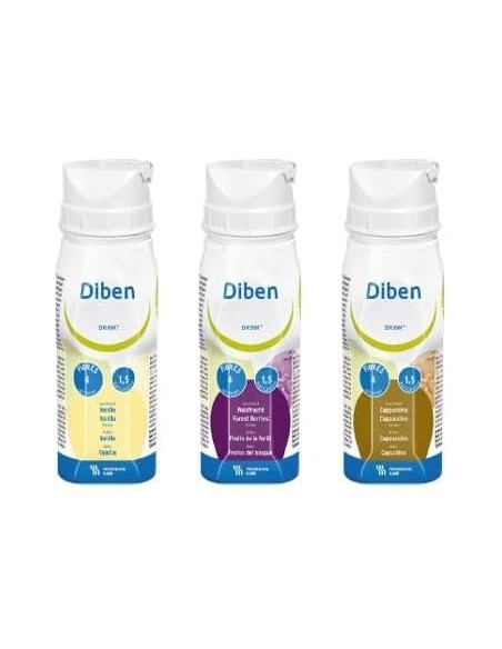 DIBEN DRINK 24 BOTELLAS 200 ML MULTISABOR (12 VAINILLA / 8 CAPUCHINO / 4 FRUTAS DEL BOSQUE)