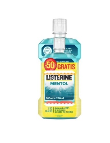 LISTERINE MENTOL  SUAVE PACK 500+250ML