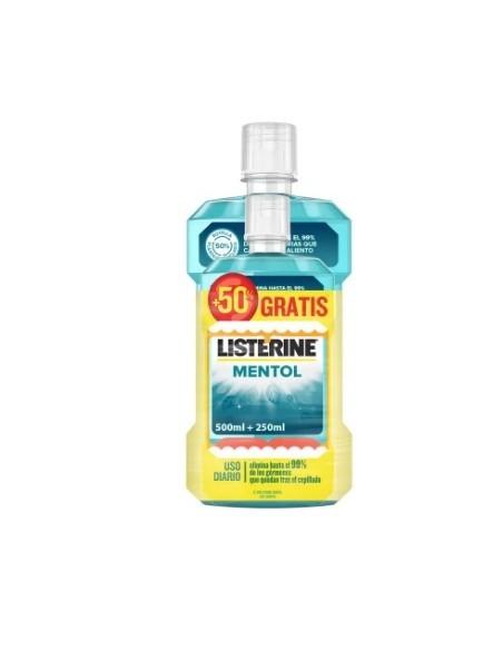 LISTERINE MENTOL  SUAVE PACK 500+250ML