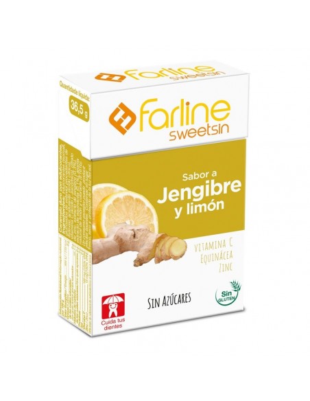 FARLINE SWEETSIN CARAMELOS 1 CAJA 36,5 G SABOR LIMON JENGIBRE