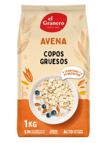 COPOS DE AVENA SUAVES INTEGRAL EL GRANERO 1KG BIO