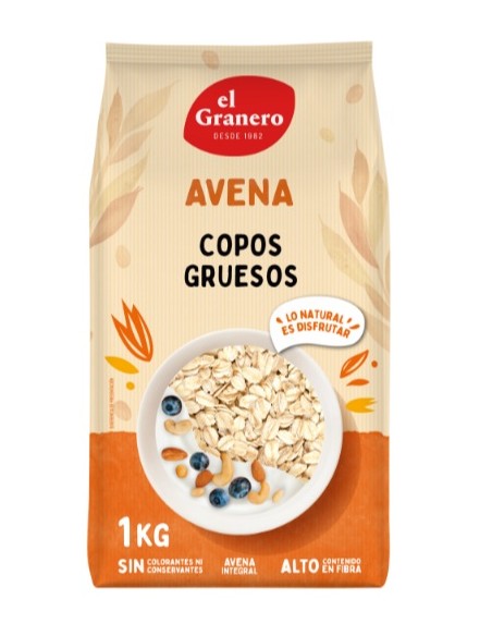 COPOS DE AVENA SUAVES INTEGRAL EL GRANERO 1KG BIO