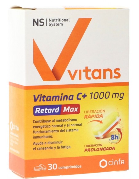 NS VITANS VITAMINA C+ 1000 MG RETARD MAX 30 COMPRIMIDOS