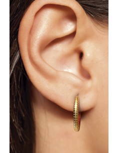 PENDIENTES BIO JOUX QUEEN ANNE 22MM CHAPADO ORO 24K