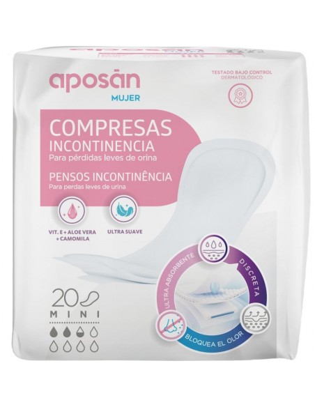 COMPRESA INCONTINENCIA APOSAN MINI 20 UNIDADES
