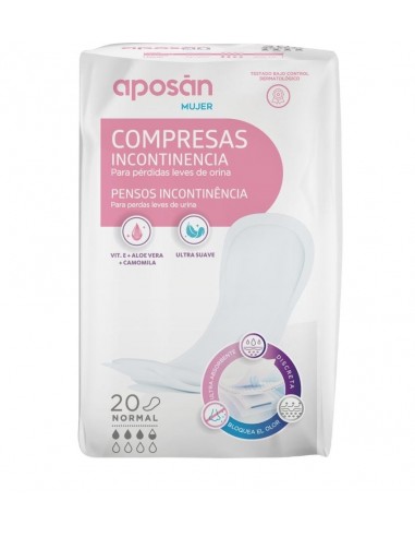COMPRESA INCONTINENCIA APOSAN  NORMAL 20 UNIDADES