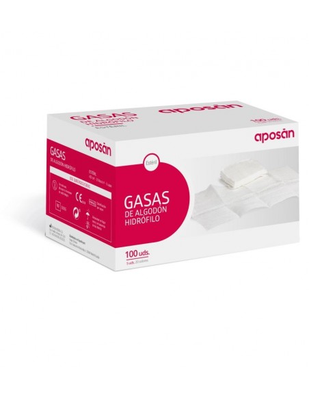 GASA ESTERIL ALGODON HIDROFILO COMPRESAS APOSAN SOBRE 5 U 100 U