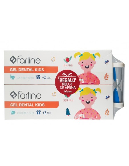 FARLINE GEL DENTAL KIDS FRESA DUPLO REGALO DE ARENA