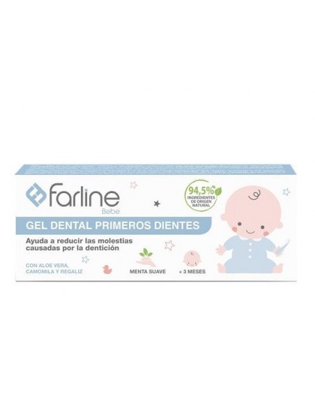 FARLINE GEL DENTAL PRIMEROS DIENTES 1 TUBO 50 ML SABOR MENTA SUAVE