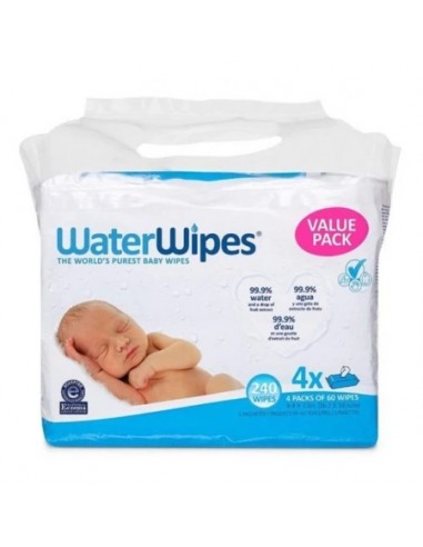WATER WIPES 4 ENVASES 60 UNIDADES PACK ECONOMICO