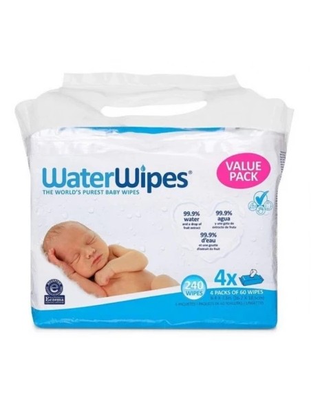 WATER WIPES 4 ENVASES 60 UNIDADES PACK ECONOMICO