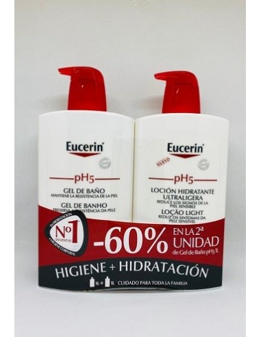 EUCERIN PACK PIEL SENSIBLE PH5 GEL DE BANO 1 L...
