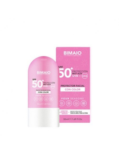 BIMAIO PROTECTOR FACIAL SOLAR SPF50 FOUR SEASON 1 ENVASE 50 ml CON COLOR